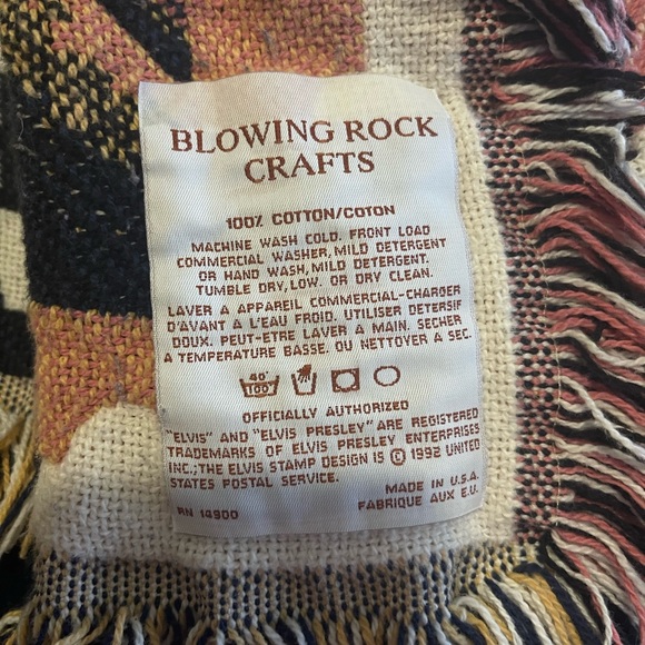 Collectible Blowing Rock Crafts “Elvis” Postage Stamp Design Throw 47”x 54”. - Picture 3 of 3